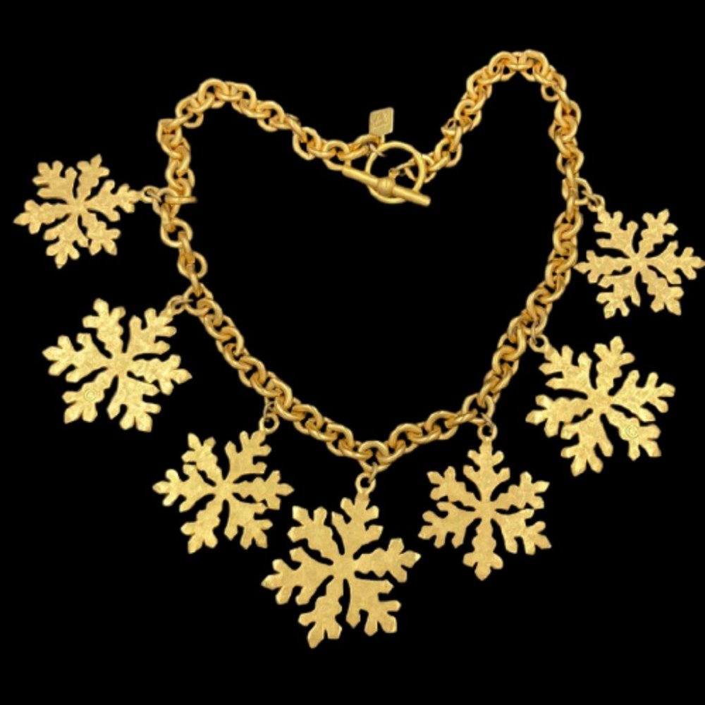 Vintage 1980’s Anne Klein Snowflake Necklace - Picture 2 of 8